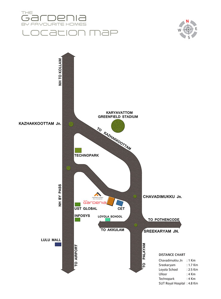 The Gardenia Location Map